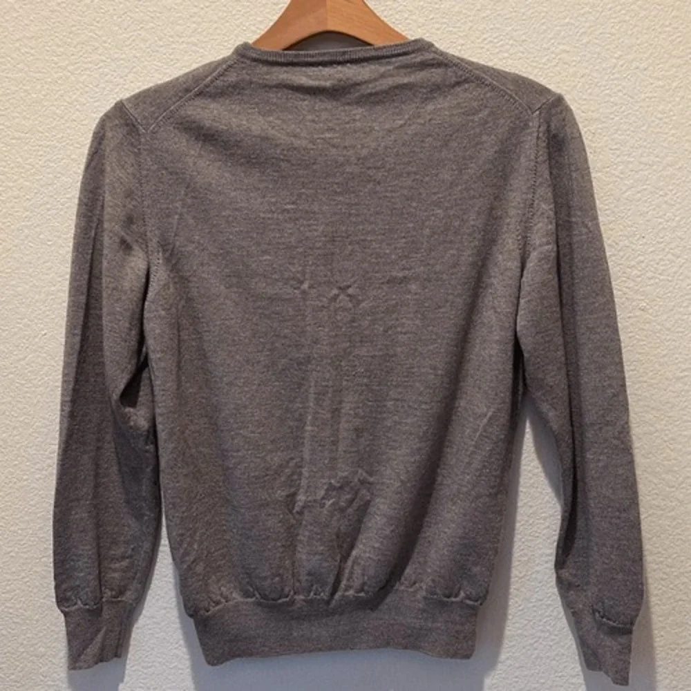Merino Virgin Wool Sweater Paolo Mondo Italy‎ Mens Large quiet luxury brown